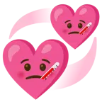 faccina con termometro + cuori che girano
