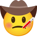 faccina con termometro + faccina con cappello da cowboy