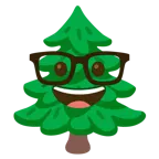 faccina nerd + albero sempreverde