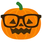 faccina nerd + zucca di Halloween