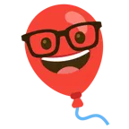 faccina nerd + palloncino