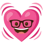 faccina nerd + cuore che batte