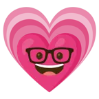 faccina nerd + cuore che cresce