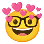 faccina nerd + cuore con freccia
