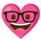 faccina nerd + cuore con fiocco