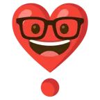 faccina nerd + punto esclamativo a cuore