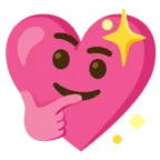 faccina concentrata + cuore che luccica