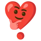 faccina concentrata + punto esclamativo a cuore
