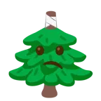 faccina con la testa bendata + albero sempreverde