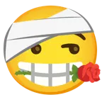 faccina con la testa bendata + rosa