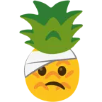 faccina con la testa bendata + ananas