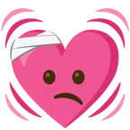 faccina con la testa bendata + cuore che batte