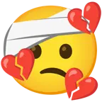 faccina con la testa bendata + cuore infranto