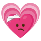 faccina con la testa bendata + cuore che cresce