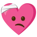 faccina con la testa bendata + cuore con fiocco