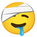 faccina con la testa bendata + faccina che sbava