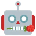 faccina di robot + rosa