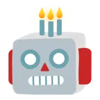 faccina di robot + torta di compleanno