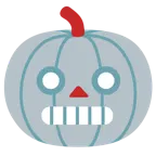 faccina di robot + zucca di Halloween