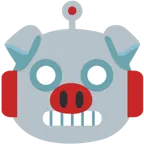 faccina di robot + muso di maiale