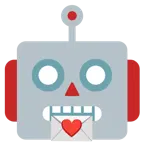 faccina di robot + lettera d’amore