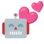 faccina di robot + due cuori