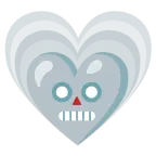 faccina di robot + cuore che cresce