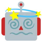 faccina di robot + stella con scia