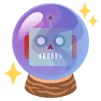 faccina di robot + sfera di cristallo
