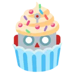 faccina di robot + cupcake