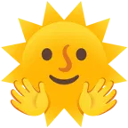 faccina che abbraccia + faccina sole