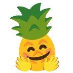 faccina che abbraccia + ananas