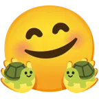 faccina che abbraccia + tartaruga