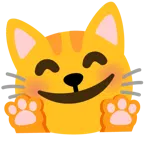 faccina che abbraccia + muso di gatto