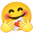 faccina che abbraccia + lettera d’amore