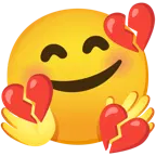 faccina che abbraccia + cuore infranto
