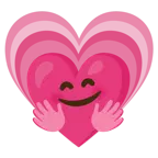 faccina che abbraccia + cuore che cresce