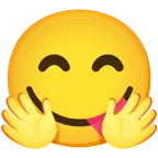 faccina che abbraccia + faccina che si lecca i baffi