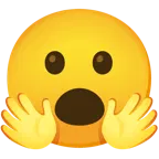 faccina che abbraccia + faccina con bocca aperta