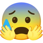 faccina che abbraccia + faccina sudata in ansia