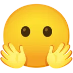 faccina che abbraccia + faccina senza bocca