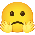 faccina che abbraccia + faccina leggermente imbronciata