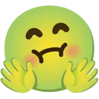 faccina che abbraccia + faccina nauseata