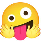 faccina che abbraccia + faccina impazzita
