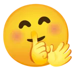 faccina che abbraccia + faccina che zittisce
