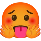 faccina che abbraccia + faccina accaldata