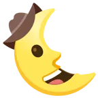 faccina con cappello da cowboy + faccina ultimo quarto di luna