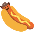 faccina con cappello da cowboy + hot dog