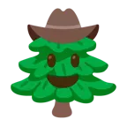 faccina con cappello da cowboy + albero sempreverde