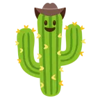 faccina con cappello da cowboy + cactus